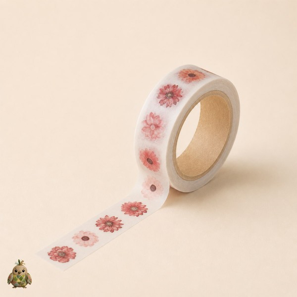 Banda washi decorativa 15 mm Flower Gallery - modele vintage Banda washi decorativa 15 mm Flower Gallery - modele vintage