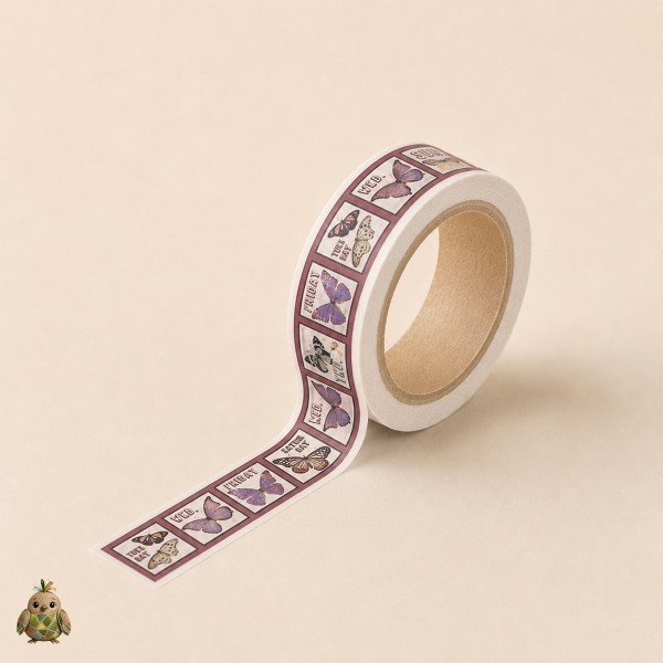 Banda washi decorativa 15 mm Flower Gallery - modele vintage Banda washi decorativa 15 mm Flower Gallery - modele vintage