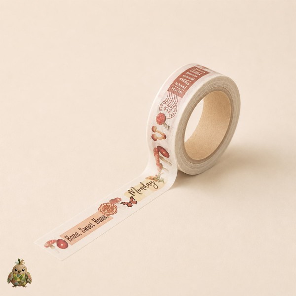 Banda washi decorativa 15 mm Flower Gallery - modele vintage Banda washi decorativa 15 mm Flower Gallery - modele vintage