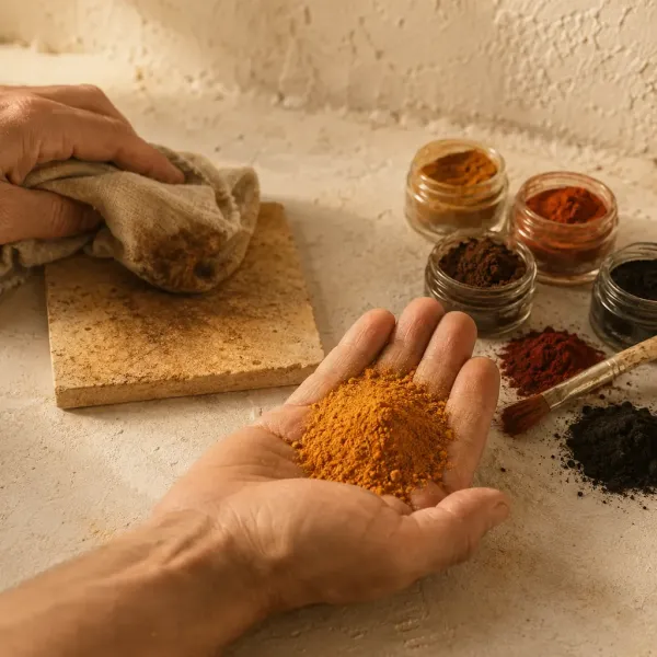 Pigment mineral pudra pe baza de oxid de fier