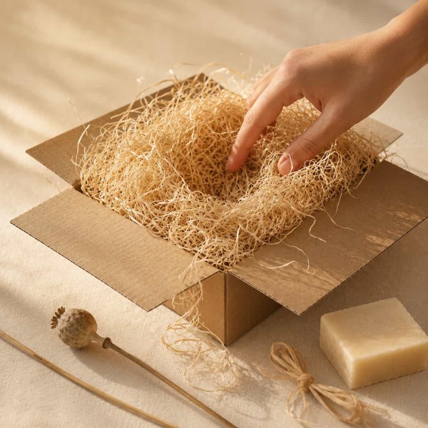 Lana de lemn naturala pentru umplutura ambalaje si decor, 500 g Lana de lemn naturala pentru umplutura ambalaje si decor, 500 g