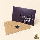 Felicitare de multumire Thank You cu plic kraft si sticker