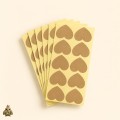 Etichete kraft autoadezive in forma de inima, neimprimate – 3.1 x 3.3 cm