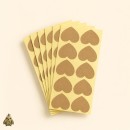 Etichete kraft autoadezive in forma de inima, neimprimate – 3.1 x 3.3 cm
