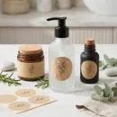 Etichete rotunde kraft waterproof - borcane si sticle