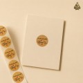 Stickere rotunde Handmade with Love, aspect kraft – 2,5 cm / 1 inch