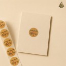 Stickere rotunde Handmade with Love, aspect kraft – 2,5 cm / 1 inch