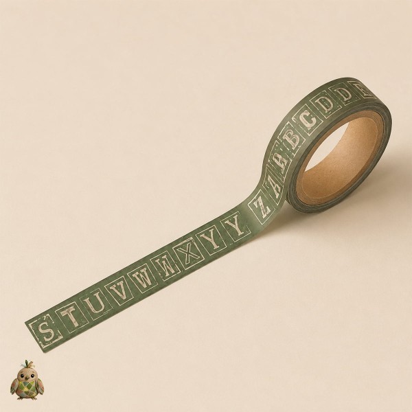 Banda washi decorativa 15 mm Botany Imprint - modele botanice Banda washi decorativa 15 mm Botany Imprint - modele botanice