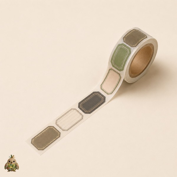 Banda washi decorativa 25 mm Botany Imprint - etichete si rame botanice Banda washi decorativa 25 mm Botany Imprint - etichete si rame botanice