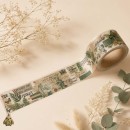Banda washi decorativa 30 mm Botany Imprint - Colaj Botanic Vintage