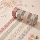 Banda washi decorativa 15 mm Rose Garden Quartet - set 4 role florale premium Banda washi decorativa 15 mm Rose Garden Quartet - set 4 role florale premium