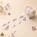 Banda washi decorativa 50 mm Cameo Rose Whisper - rame florale pastel