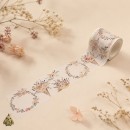 Banda washi decorativa 50 mm Velvet Verses - coronite florale pastel