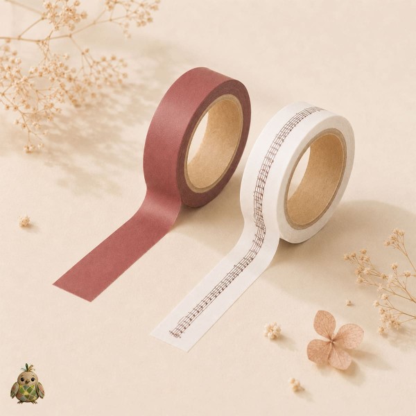 Banda washi decorativa 10 mm Flower Gallery - modele vintage