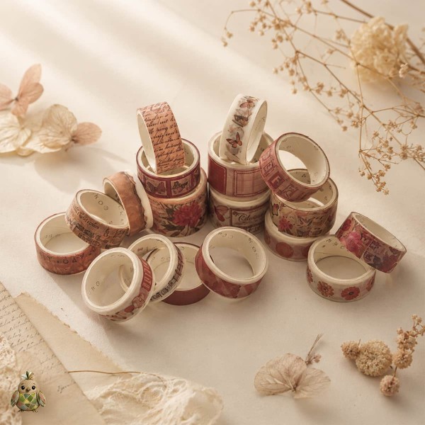Set banda washi decorativa "Flower Gallery" – 18 role colectie botanica retro Set banda washi decorativa "Flower Gallery" – 18 role colectie botanica retro