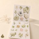 Carte cu stickere Blossom Season Green Vine Floral Language – flori verzi, PET si washi, aprox. 120 bucati