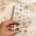 Carte cu stickere Blossom Season Green Vine Floral Language – flori verzi, PET si washi, aprox. 120 bucati Carte cu stickere Blossom Season Green Vine Floral Language – flori verzi, PET si washi, aprox. 120 bucati