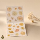 Carte cu stickere Blossom Season Warm Sun and Flowers – flori calde, PET si washi, aprox. 120 bucati