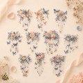 Set stickere PET Butterfly Listening to the Wind – fluturi si flori acuarela, 10 bucati Set stickere PET Butterfly Listening to the Wind – fluturi si flori acuarela, 10 bucati