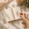 Set stickere PET Flower Bells Follow the Wind – clopotei florali si frunze botanice, 10 bucati Set stickere PET Flower Bells Follow the Wind – clopotei florali si frunze botanice, 10 bucati