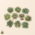 Set stickere PET Gold-Plated Flower Dawn Green Flower – 10 modele, flori verzi cu detalii aurii Set stickere PET Gold-Plated Flower Dawn Green Flower – 10 modele, flori verzi cu detalii aurii