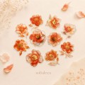 Set stickere PET Gold-Plated Flower Dawn Orange Core Gardenia – 10 modele, flori portocalii cu detalii aurii Set stickere PET Gold-Plated Flower Dawn Orange Core Gardenia – 10 modele, flori portocalii cu detalii aurii
