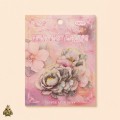 Set stickere PET Gold-Plated Flower Dawn Pink Mist Dream – flori roz-gri cu detalii aurii, 20 bucati