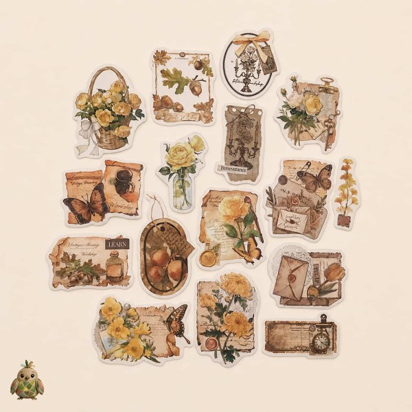 Stickere vintage pentru journaling "Freud's Garden", Autumn's Blessing – 16 autocolante botanice decupate Stickere vintage pentru journaling "Freud's Garden", Autumn's Blessing – 16 autocolante botanice decupate