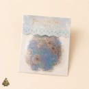 Set stickere PET Starry Flower Charm Sea Rhyme Paeoniae – flori albastre cu detalii rose-gold, 10 bucati