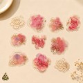Set stickere PET Starry Flower Charm Sweet Starlight – flori roz cu detalii aurii, 10 bucati Set stickere PET Starry Flower Charm Sweet Starlight – flori roz cu detalii aurii, 10 bucati