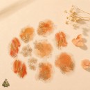 Set stickere PET Starry Flower Charm Warm Sun Dance – flori calde cu detalii rose-gold, 10 bucati