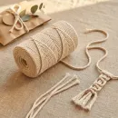 Snur bumbac natural pentru macrame - 3mm Snur bumbac natural pentru macrame - 3mm