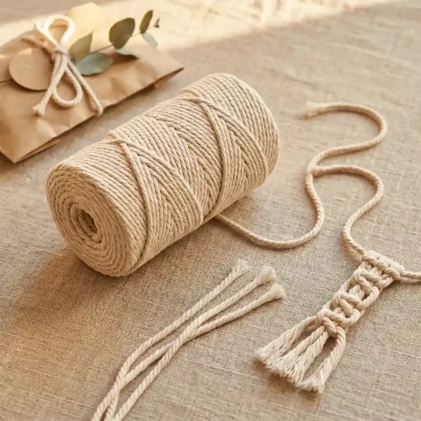 Snur bumbac natural pentru macrame - 3mm