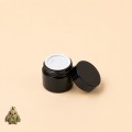 Borcan din sticla ambra 10 ml cu capac negru si disc de protectie
