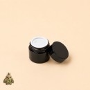 Borcan din sticla ambra 10 ml cu capac negru si disc de protectie