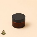 Borcan din sticla ambra 30 ml cu capac negru si disc de protectie