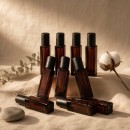 Set 10 sticle roll-on ambra patrate, 5 ml, cu bila metalica si capac negru