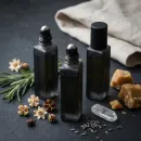 Sticla roll-on patrata 10ml - negru mat Sticla roll-on patrata 10ml - negru mat
