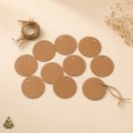 Etichete kraft rotunde cu snur de iuta, set 10 bucati Etichete kraft rotunde cu snur de iuta, set 10 bucati