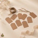 Etichete kraft cu margine ondulata si snur de iuta, set 10 bucati Etichete kraft cu margine ondulata si snur de iuta, set 10 bucati