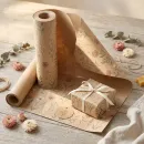 Rola hartie kraft imprimata cu motive florale Rola hartie kraft imprimata cu motive florale