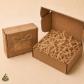 Hartie maruntita zig-zag kraft pentru umplutura, 100 g – cutie kraft reutilizabila 210 x 150 x 50 mm