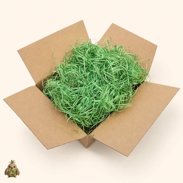 Lana de lemn colorata verde pentru umplutura si decor, 100 g