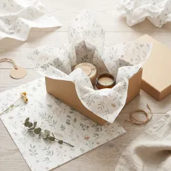 Biodegradable Printed Tissue Paper - Botanical Pattern