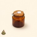 Set borcan ambra tip apotecar 100 ml pentru lumanare, cu capac din pluta, fitil 10 cm si autocolant dublu adeziv