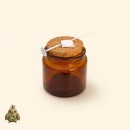 Set borcan ambra tip apotecar 100 ml pentru lumanare, cu capac din pluta, fitil 10 cm si autocolant dublu adeziv